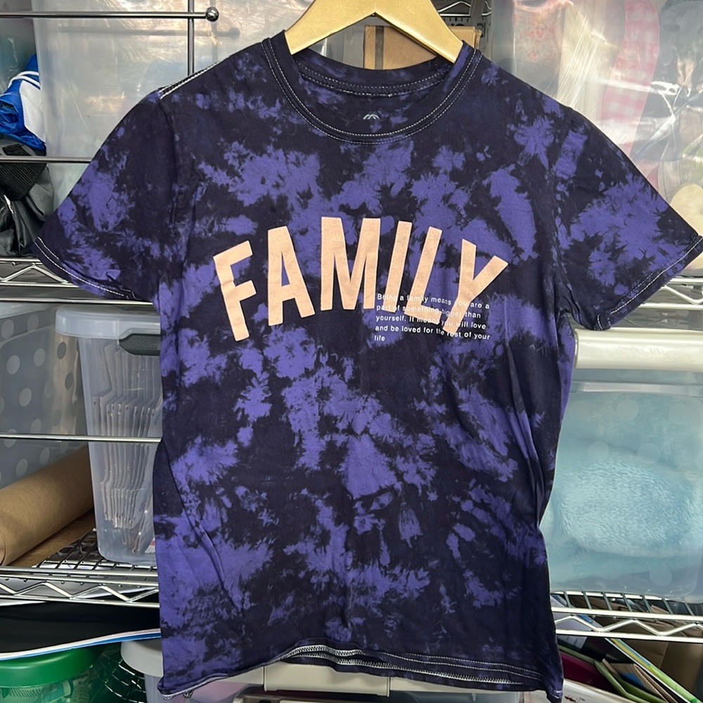 MONAT family tshirt small purple tye dye